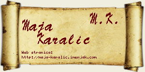 Maja Karalić vizit kartica